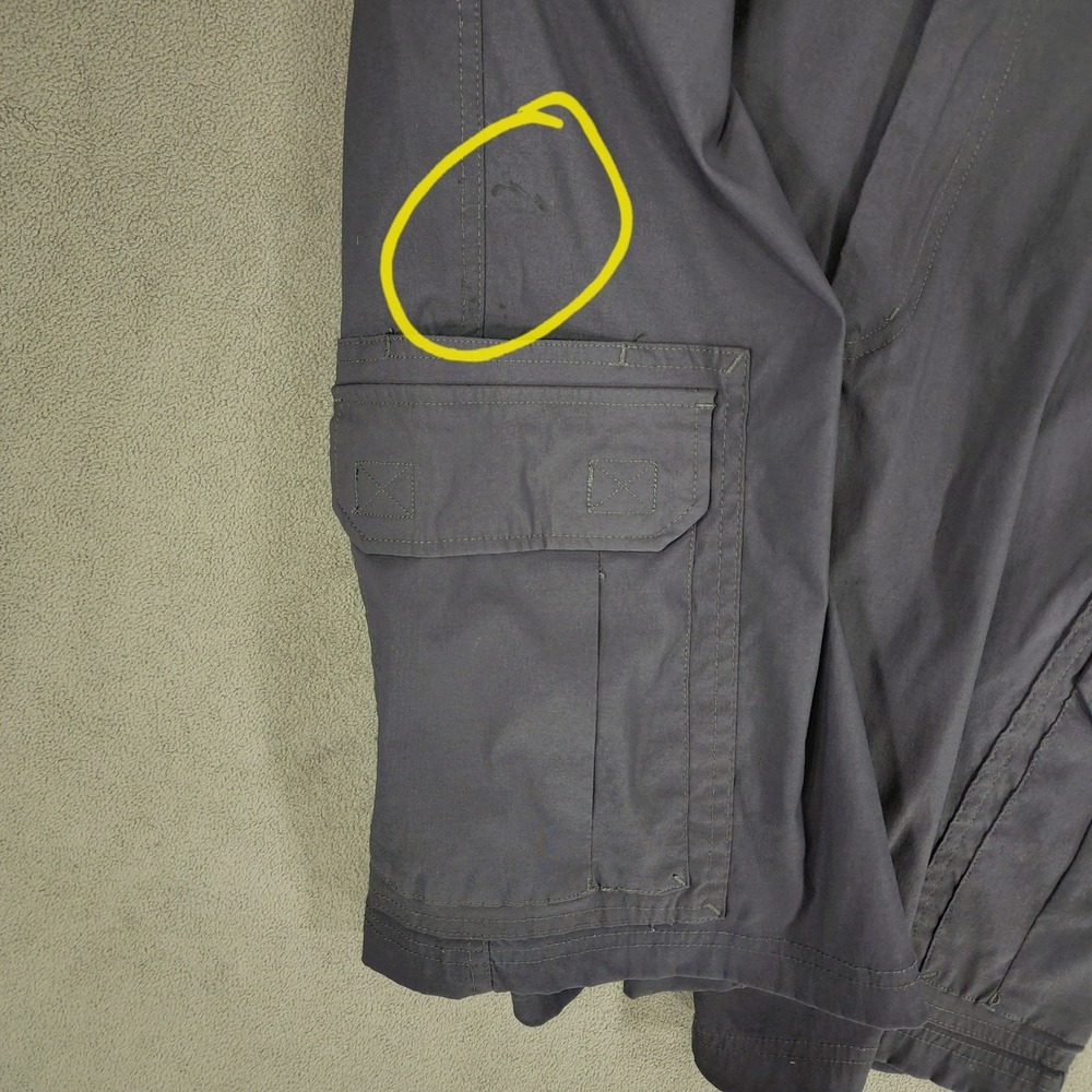 Eddie Bauer Nylon Cargo Short 36 Men Gray 10" Stretch Hiking Camping Pocket READ - Picture 4 of 9